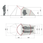 Tienda ultraligera para 2 personas Vaude Ultralight Chapel XT 2P