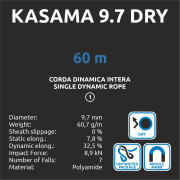 Cuerda de escalada Camp Kasama 9.7 Dry - 60m
