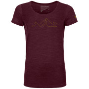 Camiseta funcional de mujer Ortovox W's 150 Cool Mountain Face TS burdeos Darkwineblend