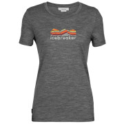 Camiseta de mujer Icebreaker Tech Lite II SS Tee Mountain Geology gris gritstone heather
