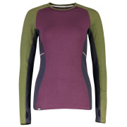 Camiseta de mujer Mons Royale Olympus 3.0 LS rosa/verde Blackberry/Avocado