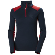 Camiseta funcional de mujer Helly Hansen W Lifa Merino Midweight 1/2 Zip azul Navy