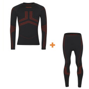 Ropa interior térmica para hombre Progress Seamless Bamboo Set negro/naranja