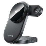 Cargador inalámbrico Swissten MagBase 3-in-1 negro