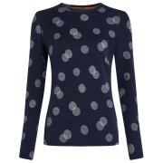 Camiseta de mujer Icebreaker W Mer 260 Vertex LS Crewe FallFl azul oscuro Midnight Navy/Snow/J