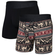 Calzoncillos bóxer para hombre Saxx Droptemp Cooling Cotton Boxer Brf Fl 2Pk negro caribou/black
