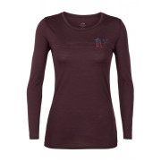 Camiseta de mujer Icebreaker Women`s Tech Lite LS Low Crewe violeta Velvet