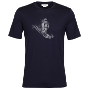 Camiseta de hombre Icebreaker Tech Lite II SS Tee Skiing Yeti azul oscuro midnight navy
