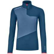 Sudadera de mujer Ortovox Fleece Light Zip Neck W azul petrol blue