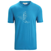 Camiseta de hombre Icebreaker Tech Lite II SS Tee Skiing Yeti azul claro Geo Blue