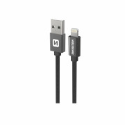 Cable de carga y datos Swissten Textile USB / Lightning 1,2 m negro černá