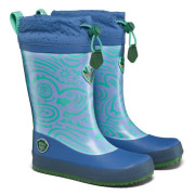 Botas de agua para niños Affenzahn Rainboot Vegan Puddly Bird of Paradise azul/naranja Bird of Paradise