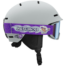 Casco de esquí para niños Salomon Player Combo azul claro Ice Flow