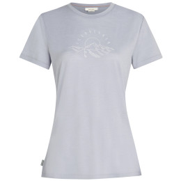 Camiseta funcional de mujer Icebreaker W Mer 150 Tech Lite SS Tee Sunrise Sumit gris claro Grey Quartz