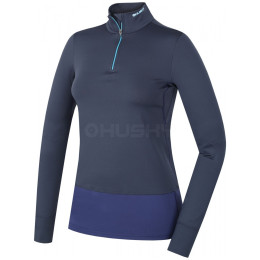 Camiseta funcional de mujer Husky Active Winter zip dl.rukáv azul Blue