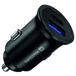 Adaptador para coche Swissten POWER DELIVERY USB-C + QUICK CHARGE 3.0 36W