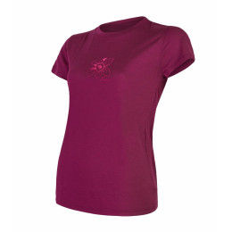 Camiseta de mujer Sensor Merino Wool PT Orchidea burdeos Lilac