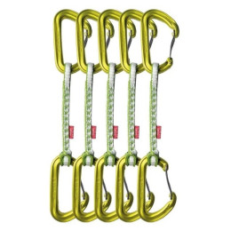 Juego de cintas express Ocún HAWK QD WIRE DYN 8 mm 15 cm 5-pack verde claro green