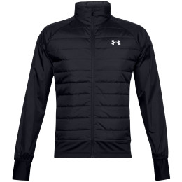 Chaqueta de hombre Under Armour Run Insulate Hybrid Jacket negro Black/Black/Reflective
