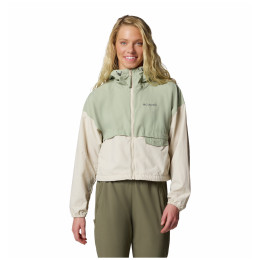 Chaqueta de mujer Columbia Spire Valley™ Cropped Windbreaker verde Safari, Dark Stone