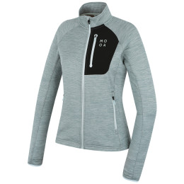 Sudadera de mujer MOOA Nyore Grid 220 azul aqua melange