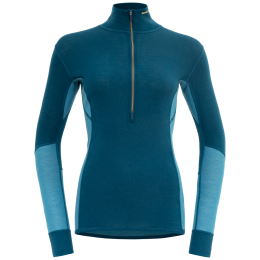 Cuello alto de mujer Devold Wool Mesh 190 Zip Neck Wmn azul MOON/FLOOD