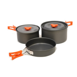 Vajilla Vango Hard Anodised 2 Person Cook Kit negro/naranja grey
