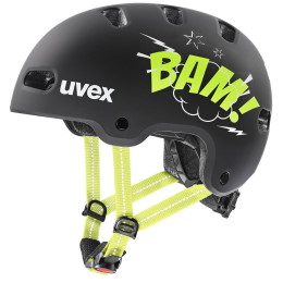 Casco de ciclismo para niños Uvex Kid 4 Style negro/amarillo bam black - lime matt