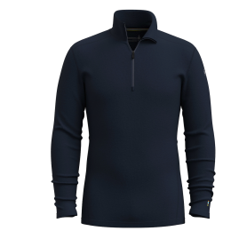 Camiseta funcional de hombre Smartwool M Classic Thermal Merino Base Layer 1/4 Zip azul oscuro DEEP NAVY