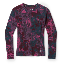 Camiseta funcional de mujer Smartwool W Classic Thermal Merino BL Pattern CB rosa/verde twilight blue marble