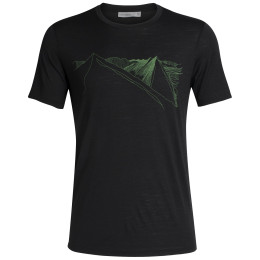 Camiseta de hombre Icebreaker Mens Tech Lite SS Crewe Peak in Reach negro Black