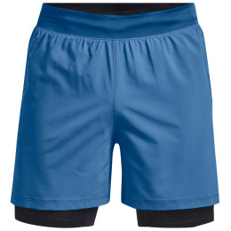 Pantalones cortos de hombre Under Armour Iso-Chill Run 2N1 Short azul Cruise Blue / Black / Cruise Blue