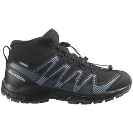 Calzado para niños Salomon Xa Pro V8 Mid Waterproof negro/azul Black / Neptune. / Alaskan Blue