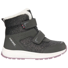 Botas de invierno para niños Viking Outdoor Footwear Equip Glitter Warm WP 2V Charcoal/Dusty Pink gris Charcoal/Dusty Pink