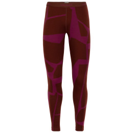 Mallas de mujer Icebreaker 250 Vertex Leggings Fractured Landscapes rojo espresso/cherry/j