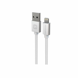 Cable de carga y datos Swissten Textile USB / Lightning 1,2 m plata stříbrná