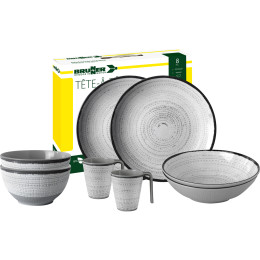 Vajilla Brunner Tivoli Set tete-a-tete blanco/negro