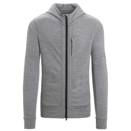 Sudadera funcional de hombre Icebreaker Men Quantum III LS Zip Hoodie gris/negro Metro Heather/Black