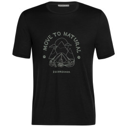 Camiseta de hombre Icebreaker Men Tech Lite II SS Tee Canopy Camper negro black