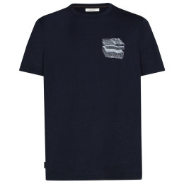 Camiseta de hombre Icebreaker Men Merino 150 Tech Lite SS Tee Evolving Layers azul oscuro Midnight Navy