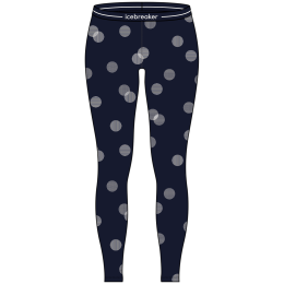 Calzoncillos funcionales de mujer Icebreaker W Mer 260 Vertex Leggings FallFlakes azul oscuro Midnight Navy/Snow/J