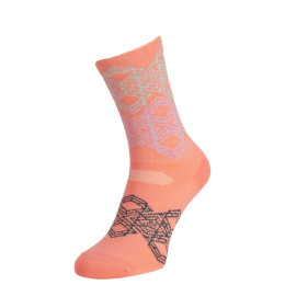 Calcetines de ciclismo Silvini Dogana naranja coral-green