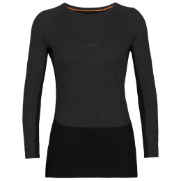 Camiseta funcional de mujer Icebreaker ZoneKnit™ 200 LS Crewe gris/negro jet heather/black/metro heather/cb