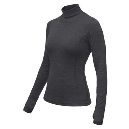 Camiseta funcional de mujer Sensor Merino Bold Roll Neck dl.rukáv gris oscuro Anthracite Gray