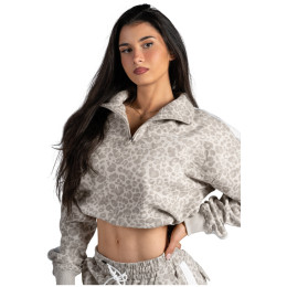 Sudadera de mujer Nebbia Half-Zip Leopard Sweatshirt Primal beige CREAM LEOPARD