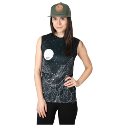 Camiseta sin mangas para mujer Drexiss Full Diamond Beach Black Coolmax negro/blanco