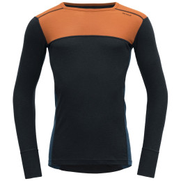 Camiseta funcional de hombre Devold Lauparen Merino 190 Shirt Man naranja/negro Flame/Ink/Flood