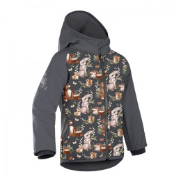 Chaqueta softshell para niños Unuo Softshell Basic Fleece Vzor gris oscuro