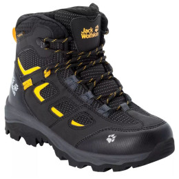 Calzado para niños Jack Wolfskin Vojo Texapore Mid K negro/amarillo black / burly yellow