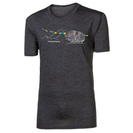 Camiseta funcional de hombre Progress Hrutur Yak gris šedý melír